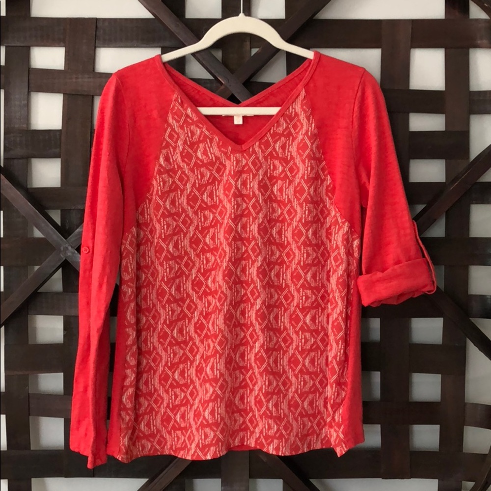 Skies Are Blue Mixed Media Stitch Fix Top Sz Med